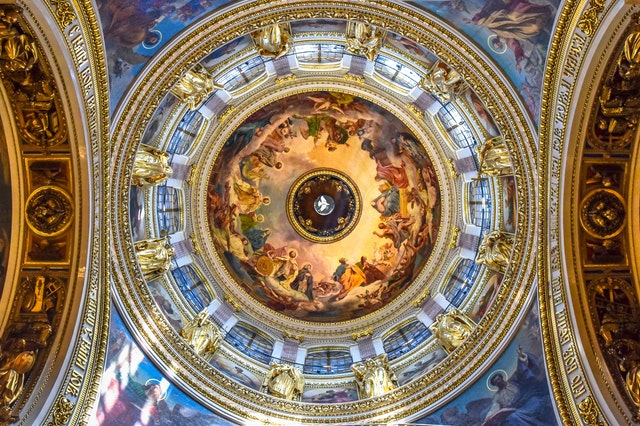 painted ceiling in church